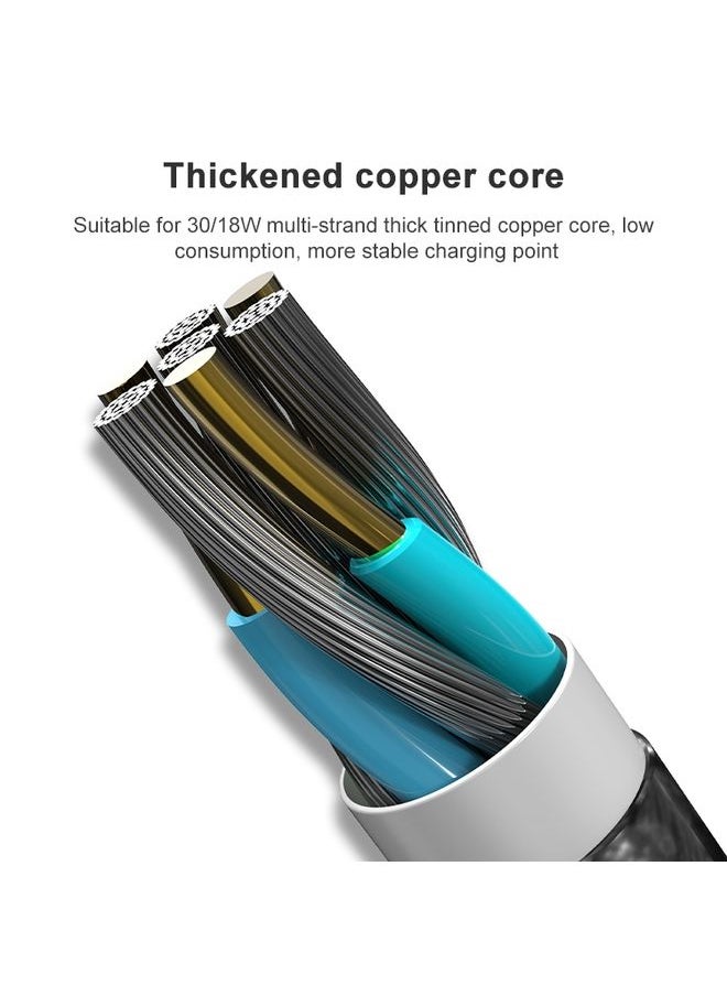 ADC - ADC-004 USB-C / Type-C to USB-C / Type-C PD Fast Charging Weave Data Cable, Length:1m(Silver) - Image 1
