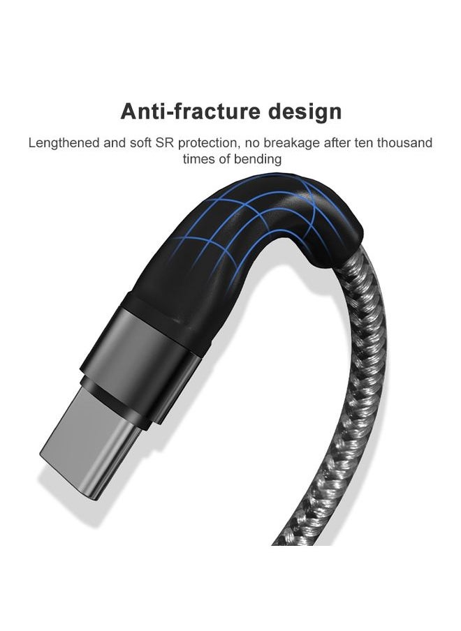 ADC - ADC-004 USB-C / Type-C to USB-C / Type-C PD Fast Charging Weave Data Cable, Length:1m(Silver) - Image 1