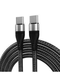 ADC-004 USB-C / Type-C to USB-C / Type-C PD Fast Charging Weave Data Cable, Length:1m(Silver)