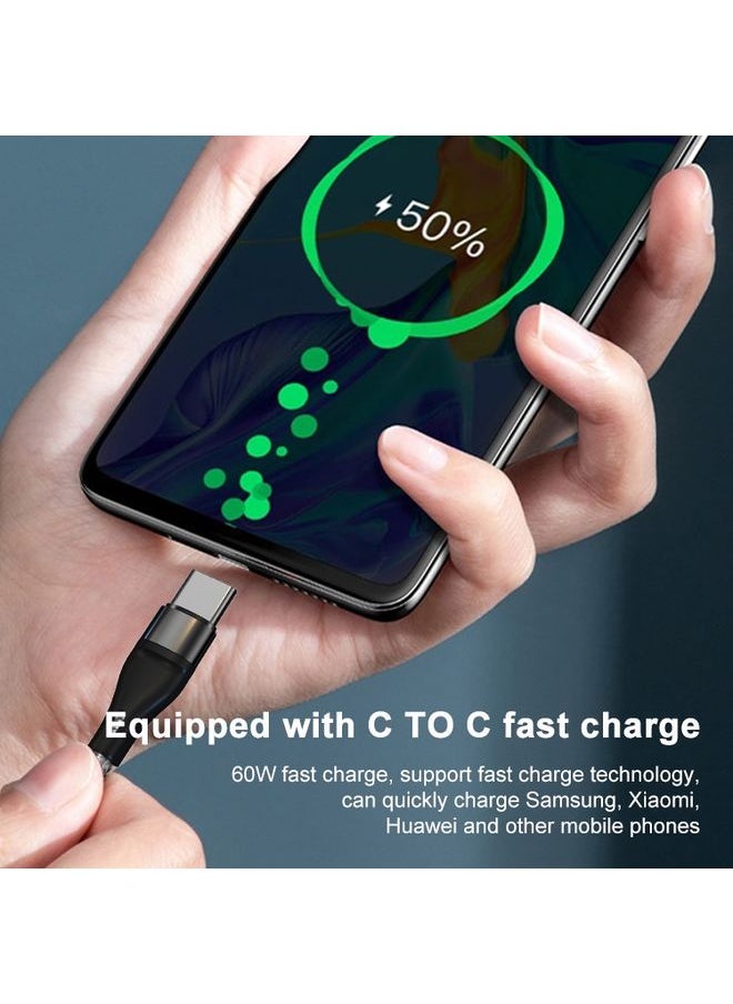 ADC - ADC-004 USB-C / Type-C to USB-C / Type-C PD Fast Charging Weave Data Cable, Length:1m(Silver) - Image 1