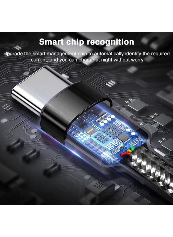 ADC - ADC-004 USB-C / Type-C to USB-C / Type-C PD Fast Charging Weave Data Cable, Length:1m(Silver) - Image 1