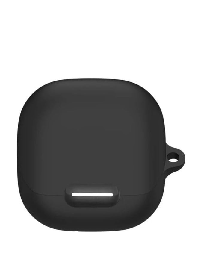 Silicone Case for Anker Soundcore Liberty 4 NC, Protective Cover with Carabiner (Black) - Image 1