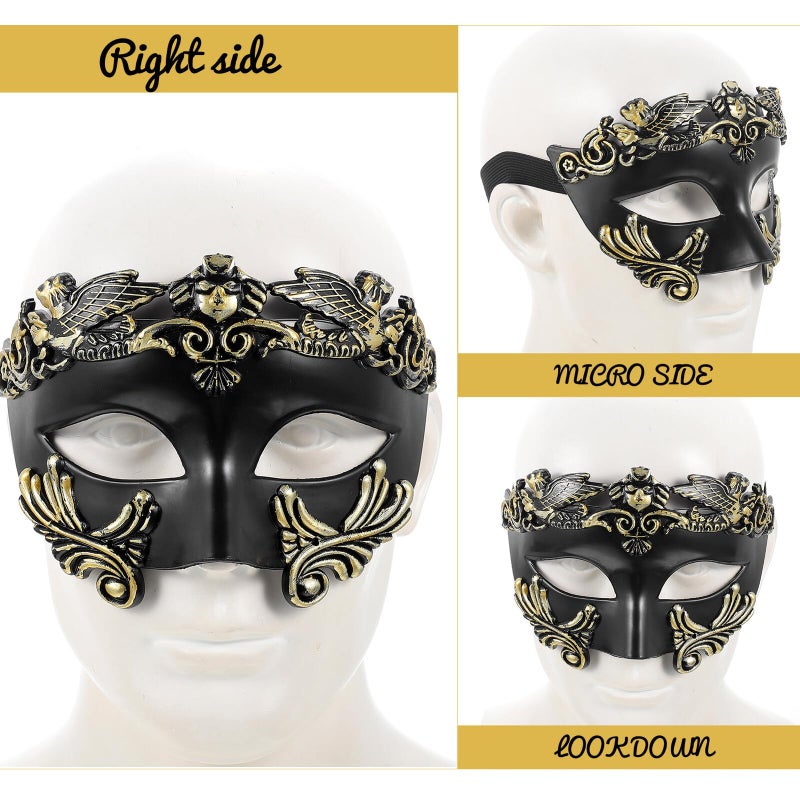 Egyptian Warrior Half Face Mask Halloween Cosplay Prop Roman Greek Vintage Style - Image 4