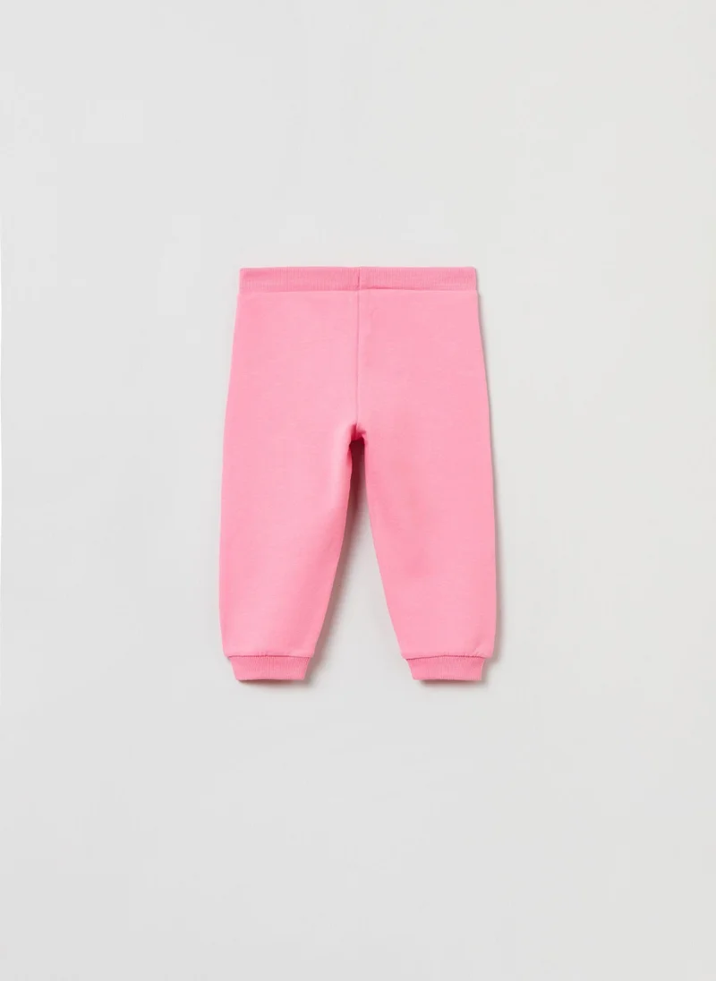 او في اس Stretch Cotton Joggers With Floral Print