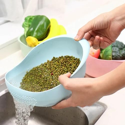 MosQuick® Big Size Rice Strainer Chalni for Kitchen, Colander for Kitchen, Rice Drainer Sieve Kitchen Vegetable Washing Basket Strainer Bowl channi for Fruits Vegetable Rice Pasta - Image 3
