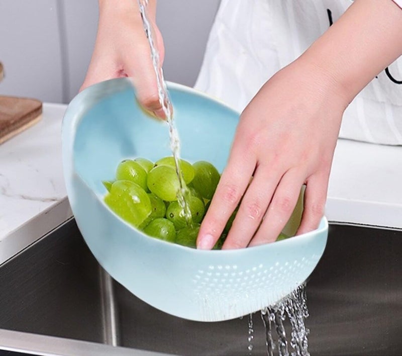 MosQuick® Big Size Rice Strainer Chalni for Kitchen, Colander for Kitchen, Rice Drainer Sieve Kitchen Vegetable Washing Basket Strainer Bowl channi for Fruits Vegetable Rice Pasta - Image 5
