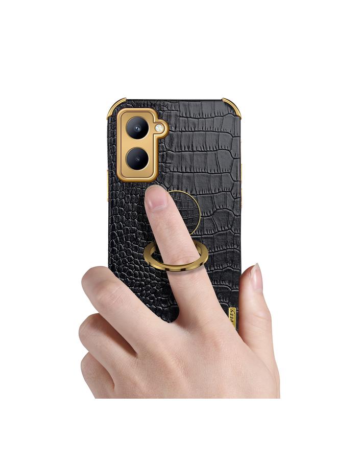 اس-توب جراب لهاتف Realme C33 بتصميم جلد التمساح 6D مطلي بالكهرباء مع حامل - Image 2