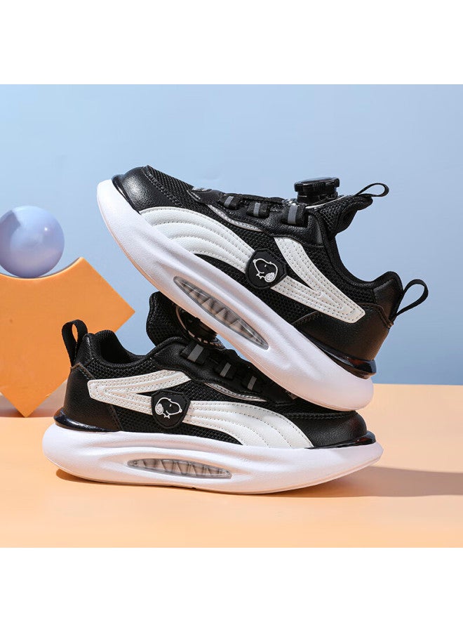 Snoopysnoopy Kids Sneakers Boys Girls Children Soft Bottom Shock Absorption Big Kids Rotary Running Shoes 0095 Black Size 31 - Image 3