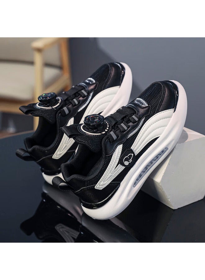 Snoopysnoopy Kids Sneakers Boys Girls Children Soft Bottom Shock Absorption Big Kids Rotary Running Shoes 0095 Black Size 31 - Image 5