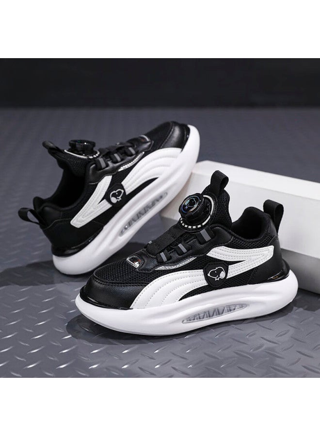 Snoopysnoopy Kids Sneakers Boys Girls Children Soft Bottom Shock Absorption Big Kids Rotary Running Shoes 0095 Black Size 31 - Image 2