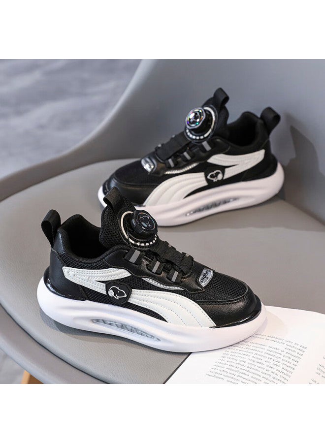 Snoopysnoopy Kids Sneakers Boys Girls Children Soft Bottom Shock Absorption Big Kids Rotary Running Shoes 0095 Black Size 31 - Image 4