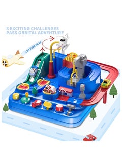 ORiTi ORiTi  Race Track Toys for Boy Car Adventure Toy Puzzle Rail Car, City Rescue Playsets Magnet Toys 3 Mini Cars  - Image 2