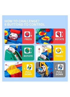 ORiTi ORiTi  Race Track Toys for Boy Car Adventure Toy Puzzle Rail Car, City Rescue Playsets Magnet Toys 3 Mini Cars  - Image 3
