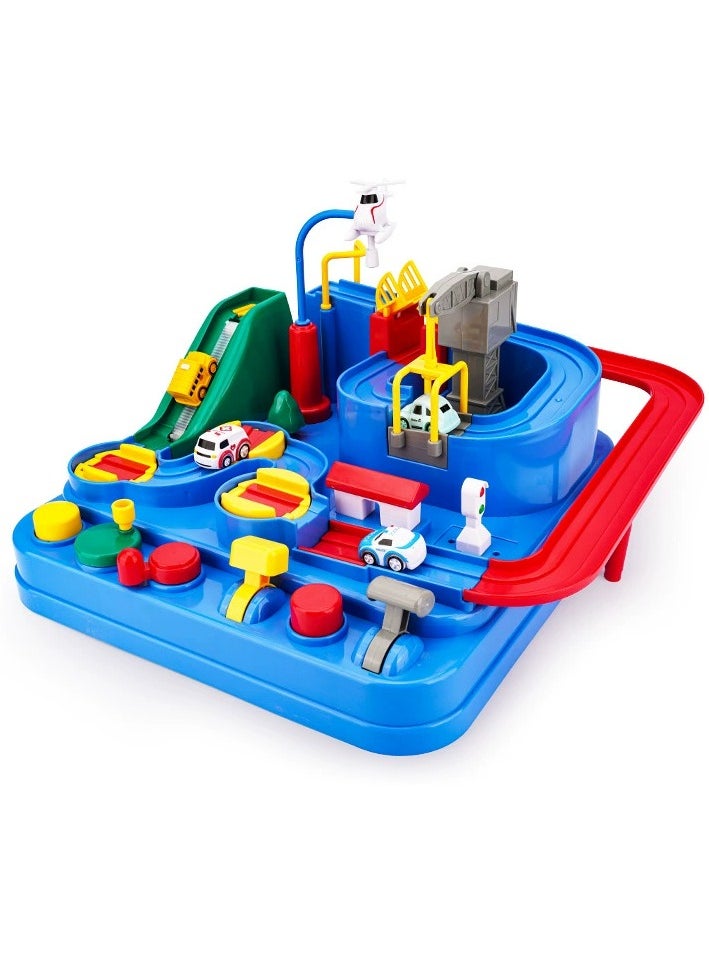 ORiTi ORiTi  Race Track Toys for Boy Car Adventure Toy Puzzle Rail Car, City Rescue Playsets Magnet Toys 3 Mini Cars  - Image 1