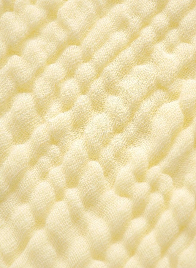 SEMITO Reusable Muslin Face Towels for Babies | Soft Cotton Washcloths & Napkins for Infants & Toddlers | Six Layer Muslin Cloth Extra Soft Hankies (2, Yellow) - Image 2