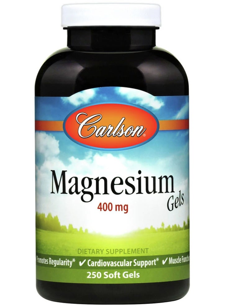 كارلسون مغنسيوم مكمل غذائي - 400 مجم - 250 كبسولة هلامية - Image 1