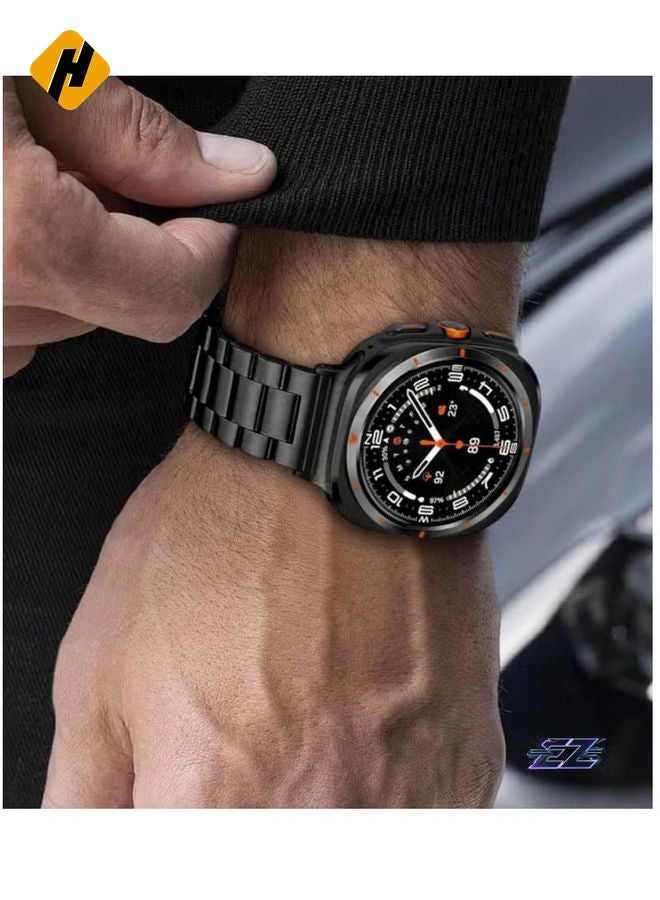 HuHa Stainless Steel Metal Band for Samsung Galaxy Watch Ultra 47mm (2024) - Elegant Metal Strap for Men & Women, Not Compatible with Galaxy Watch 7/6/5/4 Series - Image 2