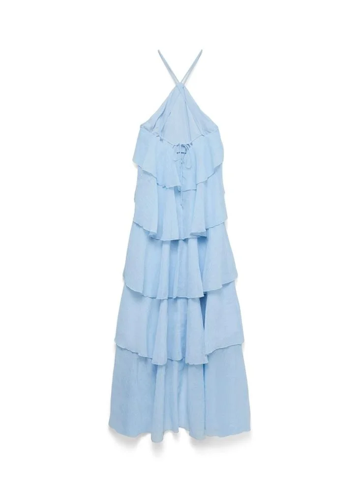 Vero Moda  Vmdelilah Halterneck Ruffle Dress for Women | Best Price UAE