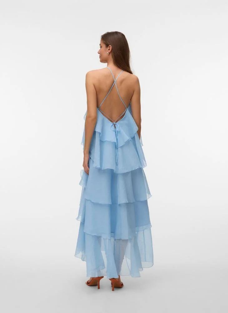 Vero Moda Vmdelilah Halterneck Ruffle Dress