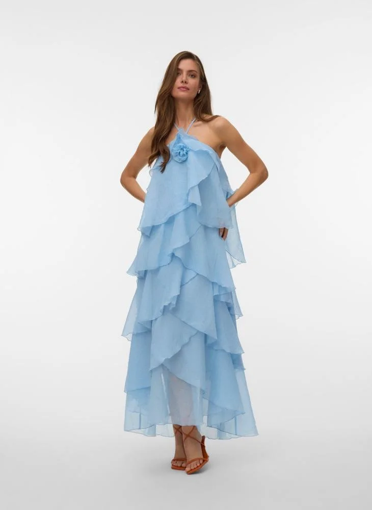 Vero Moda Vmdelilah Halterneck Ruffle Dress