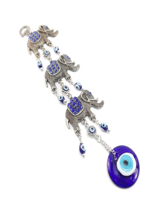 Persofine Blue Evil Eye Wall Hanging Pendant Decor,Turkish Nazar Amulet Elephant Decor for Home - Image 1