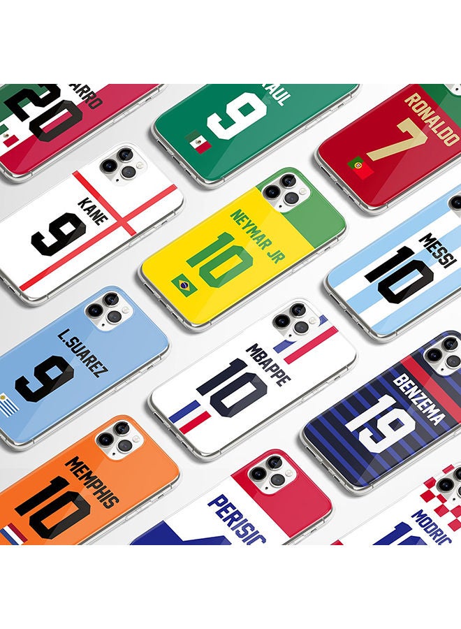 Stylizedd Classic Clear Case for Apple iPhone 13 Military Grade Soft TPU Gel Thin Transparent Flexible Cover - Football Team - Qatar Player Name - Afif - Image 1