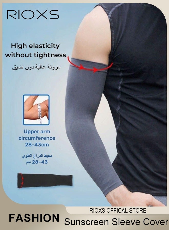 3 Pairs Summer Sunscreen Sleeve Cover Ice Silk UV Protection Arm Cover Cooling Compression Arm Cover for Mens and Womens Sports Gloves Arm Cover Sleeve