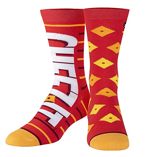 Odd Sox - Cheez It Crackers Crew Socks - Funny Food-Themed Novelty Socks - Size Large for Men & Women - Cool Snack Design Merch - Comfy Cotton Blend - Cozy Gift for Snack Lovers, Birthdays, Holidays - Image 1