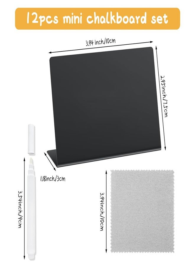 Climberty® 12Pcs Reuseable Price Display Stands 4" x 3" Chalkboard Stand for Displaying Price, Dish Name, with White Marker & Wipe Cloth, Versatile Samll Display Stand for Buffet Party, Bakery - Image 2