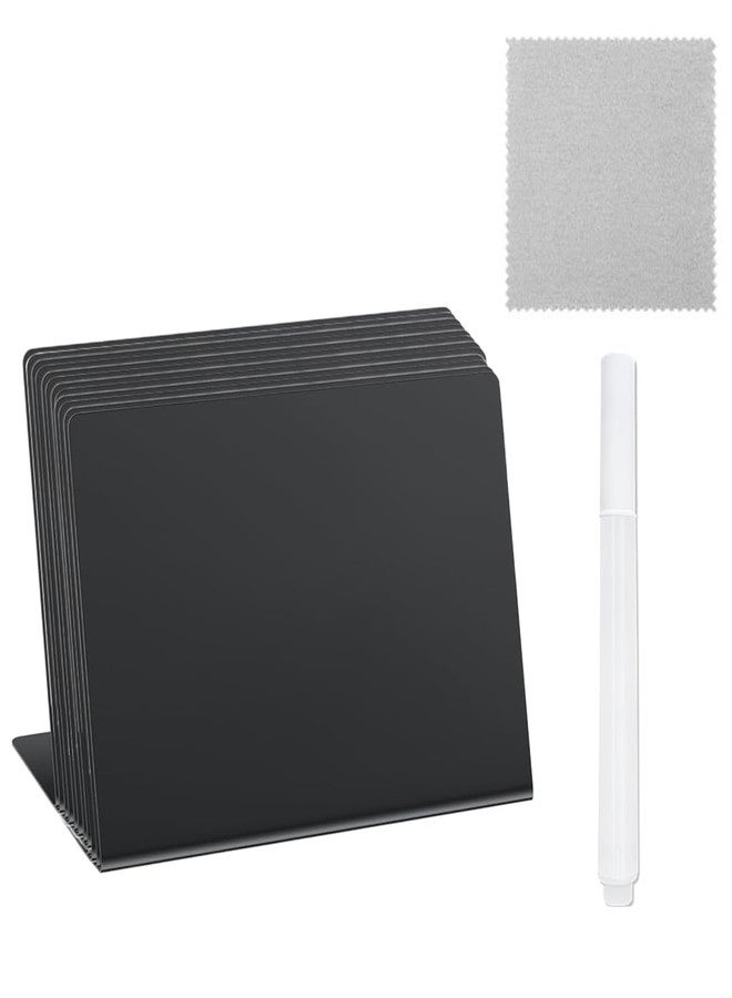 Climberty® 12Pcs Reuseable Price Display Stands 4" x 3" Chalkboard Stand for Displaying Price, Dish Name, with White Marker & Wipe Cloth, Versatile Samll Display Stand for Buffet Party, Bakery - Image 1