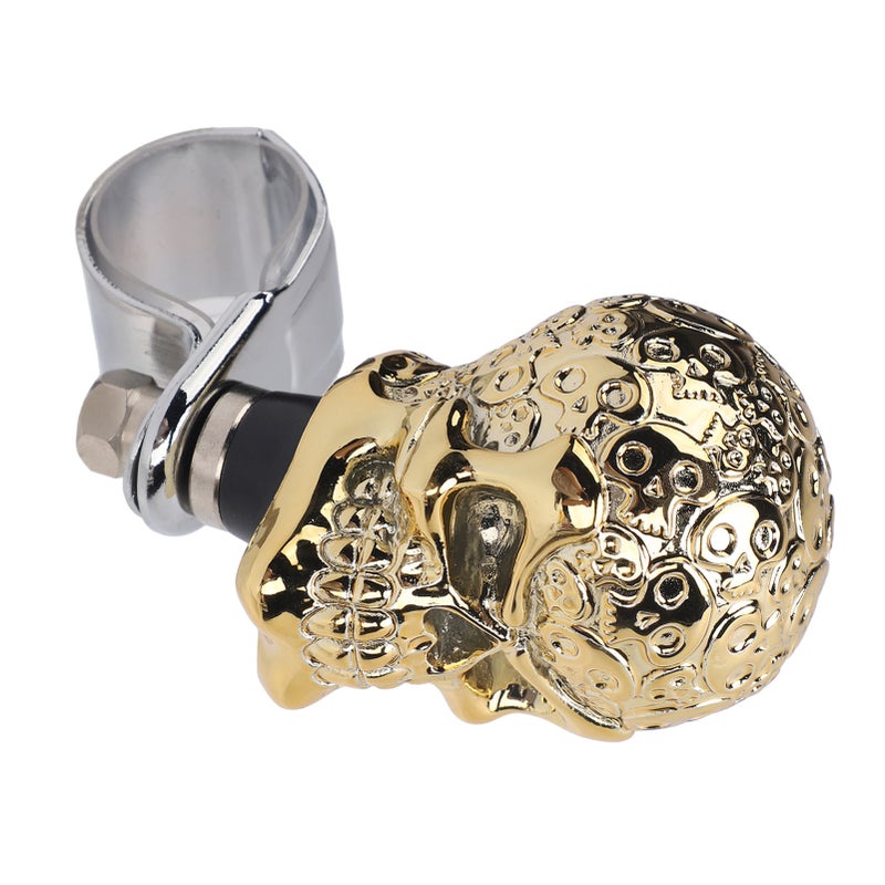 Skull Steering Wheel Turn Knob 3cm Diameter Turn Knob Spinner Booster for Cars Trucks Tractors Boats Silver - Image 3