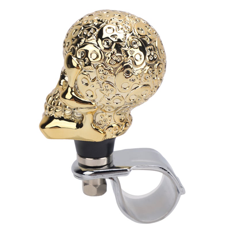 Skull Steering Wheel Turn Knob 3cm Diameter Turn Knob Spinner Booster for Cars Trucks Tractors Boats Silver - Image 1