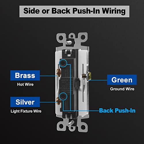 CML Hardware (50 Pack) CML Decorator Wall Light Switch, Single Pole Switch, 15A 120/277V, 3-Year Warranty, White - Image 3