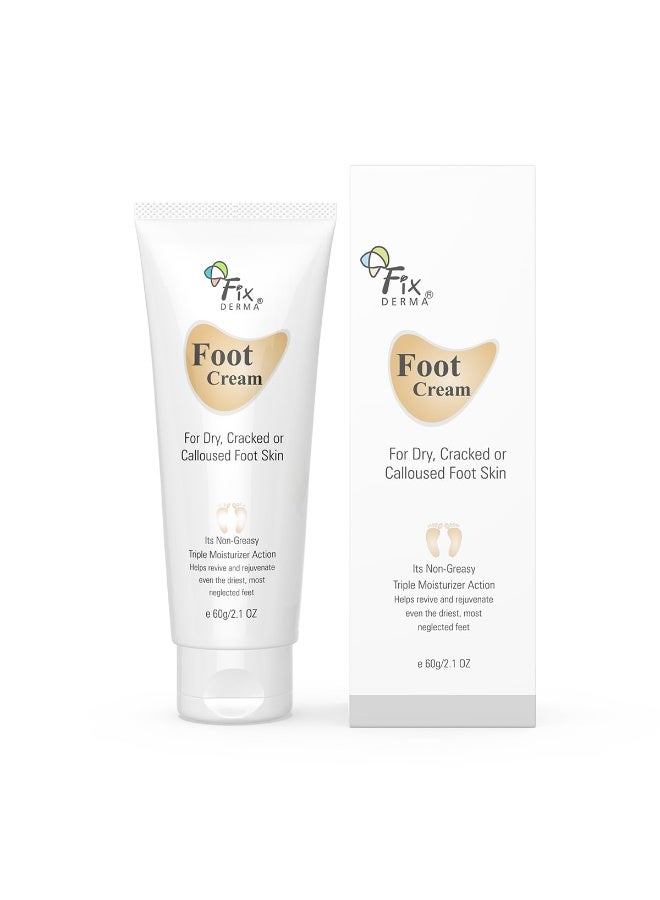 Fixderma Foot Cream For Dry & Cracked Feet, Moisturizes and Soothes Feet, Heel Repair Paraben & Sulphate Free,60g/2.1 OZ - Image 1