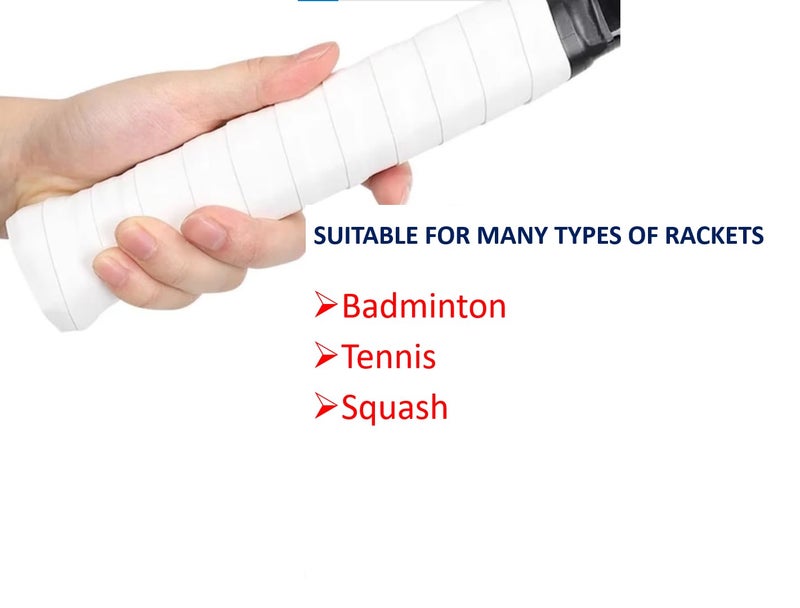 acers Store Racket Grip Pack of 4 PU Material(Rubber) Badminton/Squash/Tennis (Pack of 2 Red 2 White) - Image 3