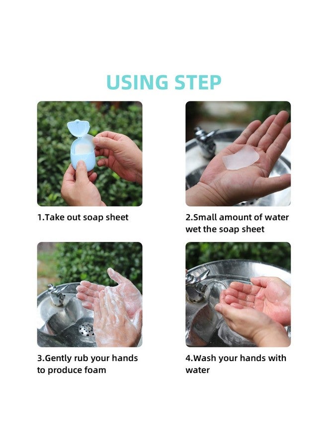 BAIKAFU 6 Boxes (300 Sheets) Mini Portable Disposable Travel Paper Soap Sheets Foaming Hand Washing Bath Scented Hand Soap For Indoor Outdoor Travel Camping Hiking - Image 4