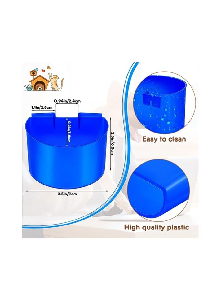 SYOSI Cage Cups Bird Feeders, Chicken Water Feeder Bunny Food Bowl Plastic Seed Bowl Hanging Chicken Feeding Watering Dish Feeders, Bird Cage Feeding Cups for Parrot Parakeet Poultry Pigeon, Blue(30 Pcs) - Image 3
