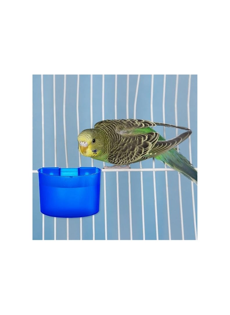 SYOSI Cage Cups Bird Feeders, Chicken Water Feeder Bunny Food Bowl Plastic Seed Bowl Hanging Chicken Feeding Watering Dish Feeders, Bird Cage Feeding Cups for Parrot Parakeet Poultry Pigeon, Blue(30 Pcs) - Image 4