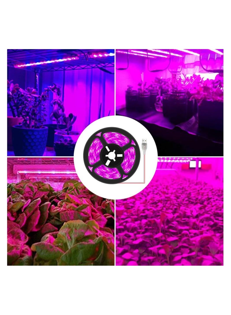 KASTWAVE شرائط إضاءة LED لتنمية النباتات، مصباح نمو شامل مقاوم للماء للداخلية، زراعة الهيدروبونيك، أشرطة إضاءة USB للنمو - Image 3