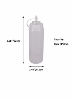 Y&D Squeeze Squirt Condiment Bottles, 450ml Plastic Bottles for Ketchup, Mustard, Hot Sauce, Olive Oil¨C 6 Pack with 1 Silicone Funnel, 8 Chalk Labels, Pen  - Image 2