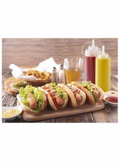 Y&D Squeeze Squirt Condiment Bottles, 450ml Plastic Bottles for Ketchup, Mustard, Hot Sauce, Olive Oil¨C 6 Pack with 1 Silicone Funnel, 8 Chalk Labels, Pen  - Image 4