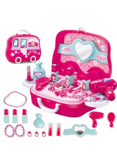 Generic Children's Play-house Simulation Makeup Toy Dresser Suitcase Makeup Accessories Cosplay Gift-Color:008-917 Beauty 700g  - Image 2