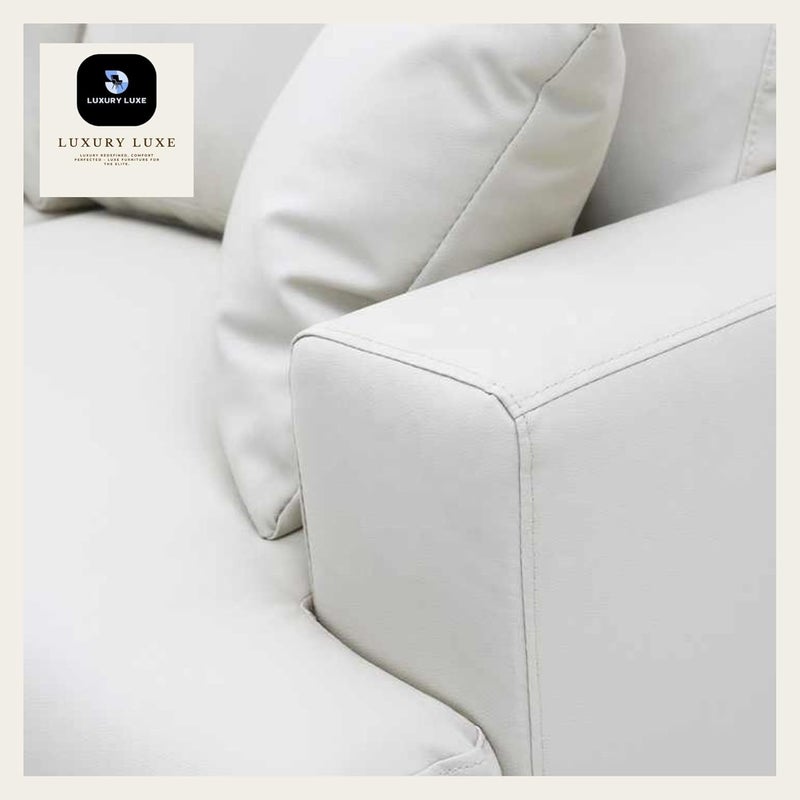 Luxury Luxe Modern 3-Seater Sofa in Beige - Image 5