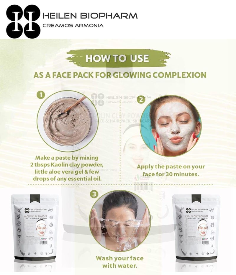 Heilen Biopharm Heilen Biopharm Kaolin Clay Powder For Radiant Skin 100 g Pack of 1  - Image 5
