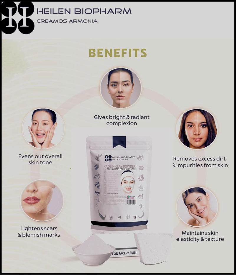 Heilen Biopharm Heilen Biopharm Kaolin Clay Powder For Radiant Skin 100 g Pack of 1  - Image 4