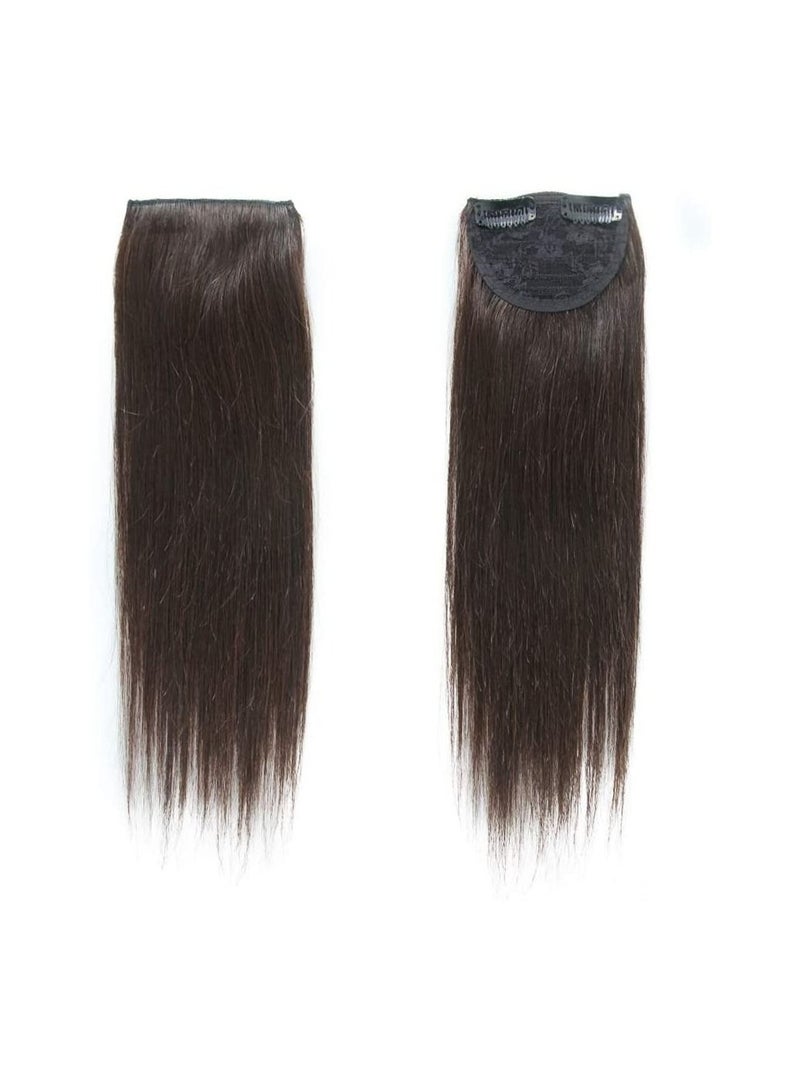 إستيل قطع شعر طبيعية غير مرئية ومثبتة بمشبك مزدوج للشعر الخفيف لتنعيم الشعر وإضافة حجم الشعر البني الداكن - Image 2