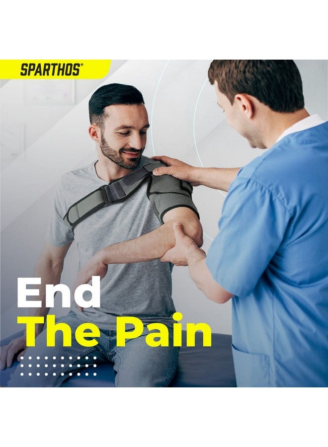 Sparthos Shoulder Brace - Support and Compression Sleeve for Torn Rotator Cuff, AC Joint Pain Relief - Arm Immobilizer Wrap, Ice Pack Pocket, Stability Strap, Dislocated Sholder - for Men and Women - Image 1