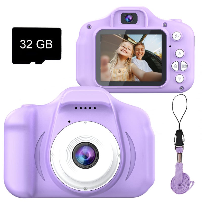 Dylanto Upgrade Kids Selfie Camera Christmas Birthday Gifts for GirlsBoys Age 39 HD Digital Video Cameras for Toddler Portable Toy for 3 4 5 6 7 8 Year Old GirlsBoys with 32GB SD Card Purple - Image 2