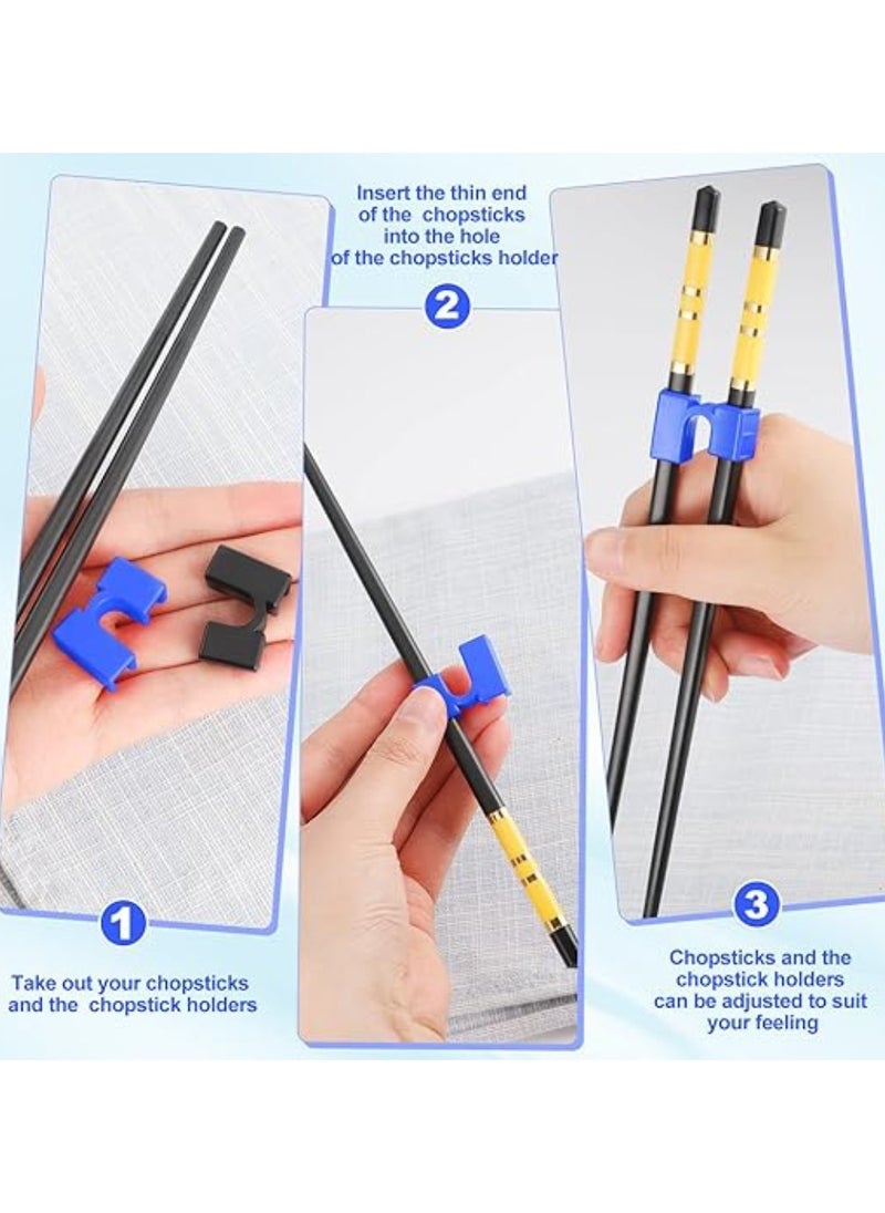 NATIONAL PLASTIC - Chopstick Helpers 5 Pieces Reusable Chopstick Helpers Training Chopsticks BPA Free POM Fon-Toxic Non-Slippery for Many Age, Beginner, Trainers or Learner, Left or Right Hand BLUE - Image 1