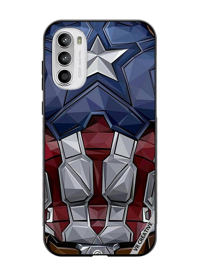VR CREATIVE Protective Case Cover For Motorola Moto G82 Captain America Suit Design Multicolour - Image 1